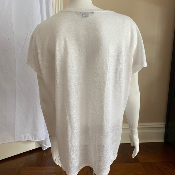 Vince White Striped Linen Cocoon Top - Picture 6 of 7